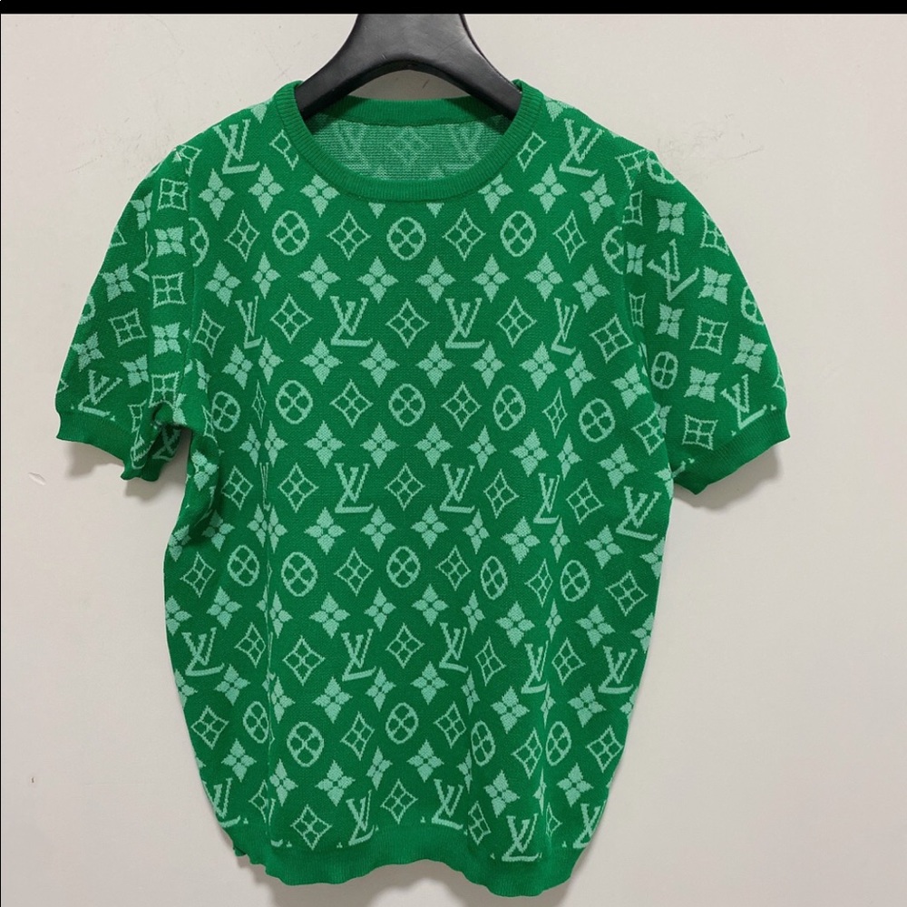 LV sweater top bright green